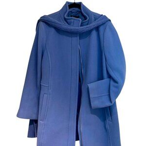 Talbots Wool Coat & Matching Scarf Women’s 18 Blue Italian Fabric NWOT